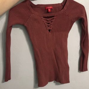 Burgundy long sleeve shirt